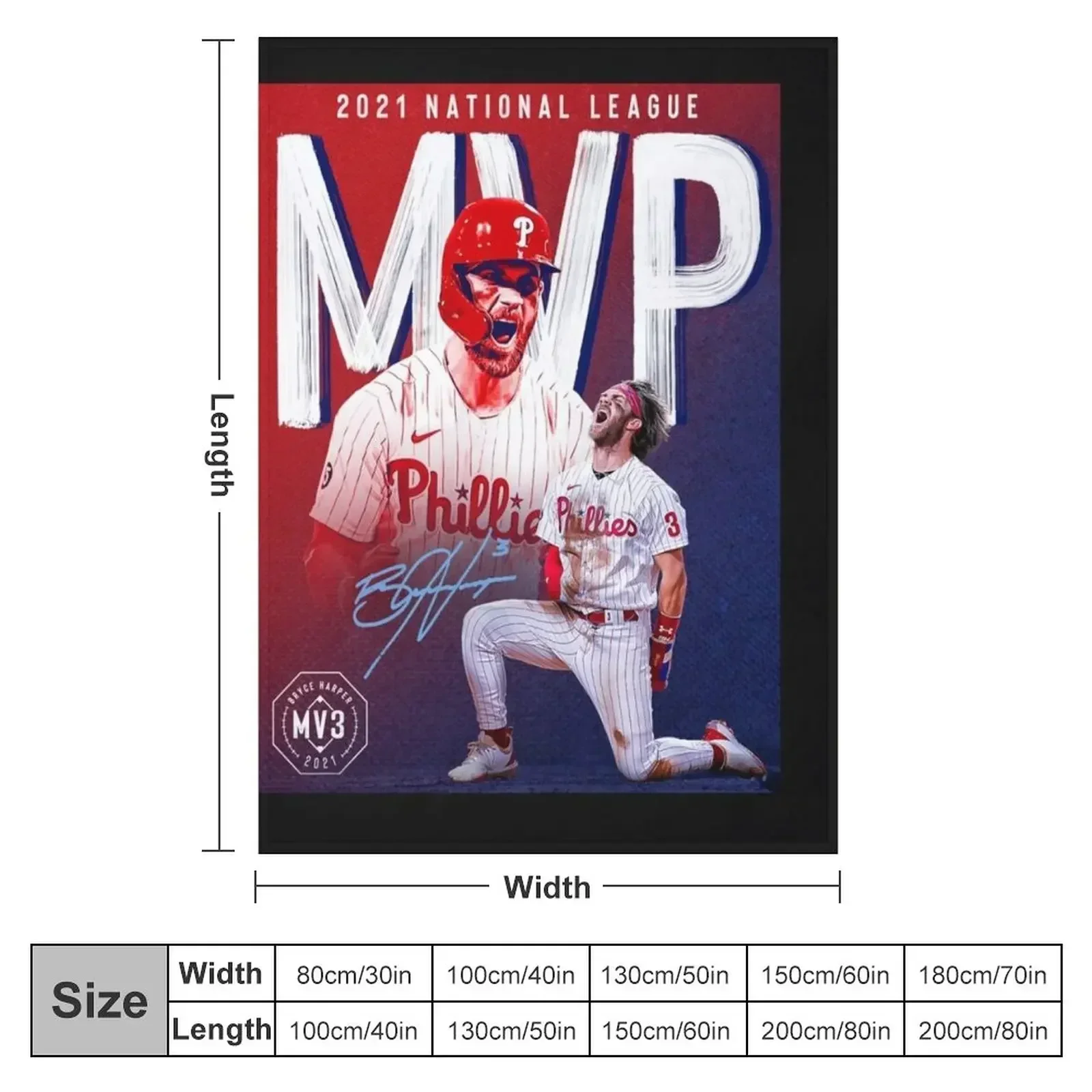 bryce harper mvp Throw Blanket Travel Softest Summer Beddings Blankets