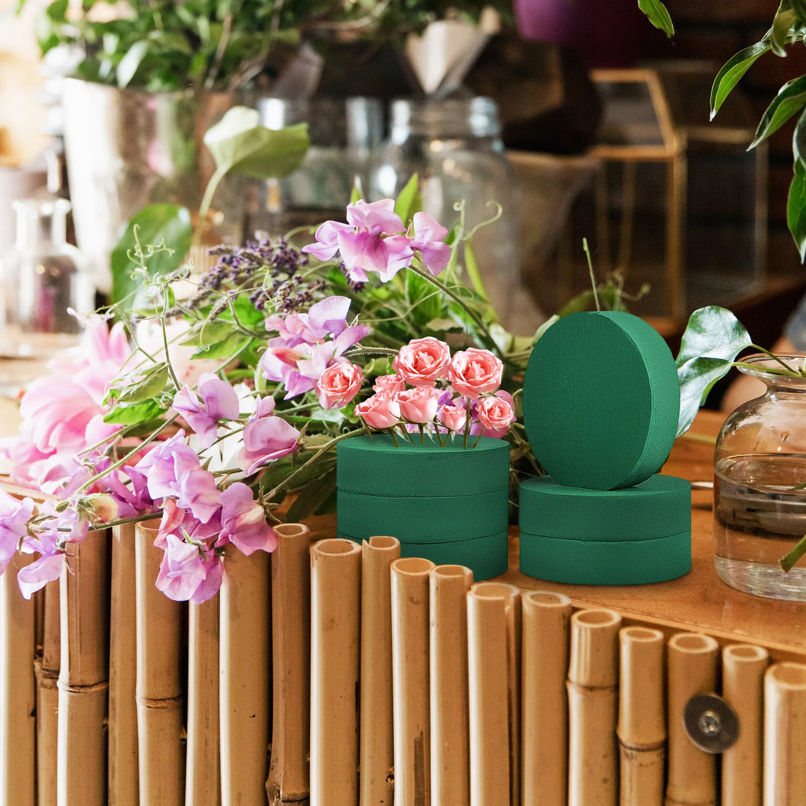 

6 Pcs Foam Brick Flower Mud Dish Nurse Floral Fresh Flowers Bricks Decoration Holder