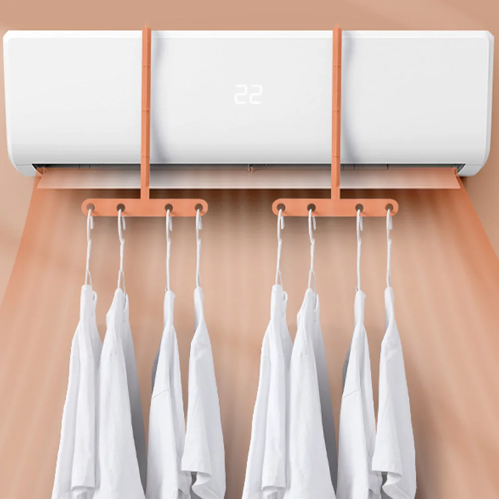 

2pcs Air Conditioner Clothes Hanger Lightweight Space Saving Hangers Portable Drying Rack Multi Hook Travel Closet Organizer