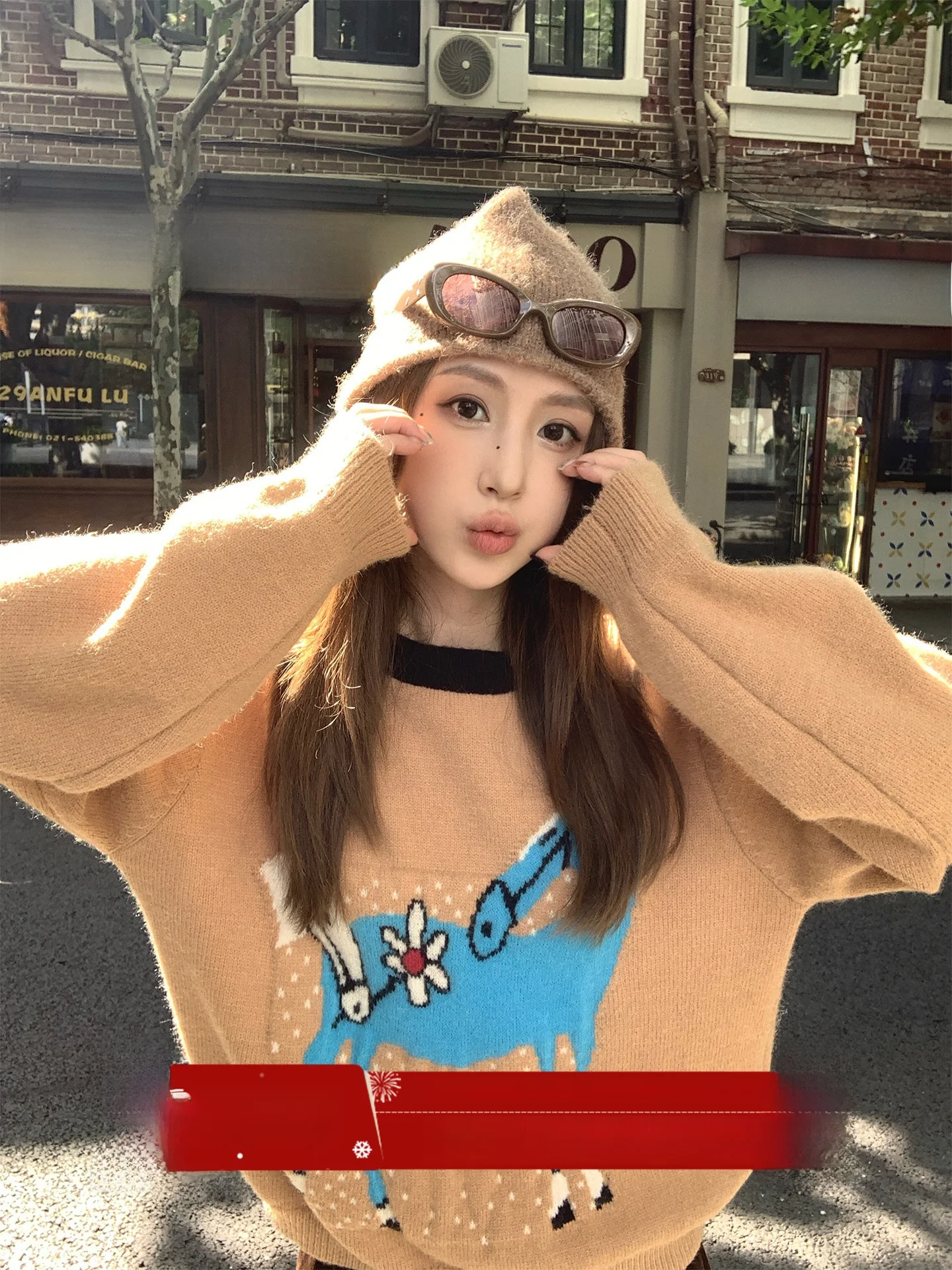 

MLS Fun Design Knit Sweater Women's Autumn New Sle 2025 Trendy Young Reduction Flower Embroidery Loose Fit Long Sve