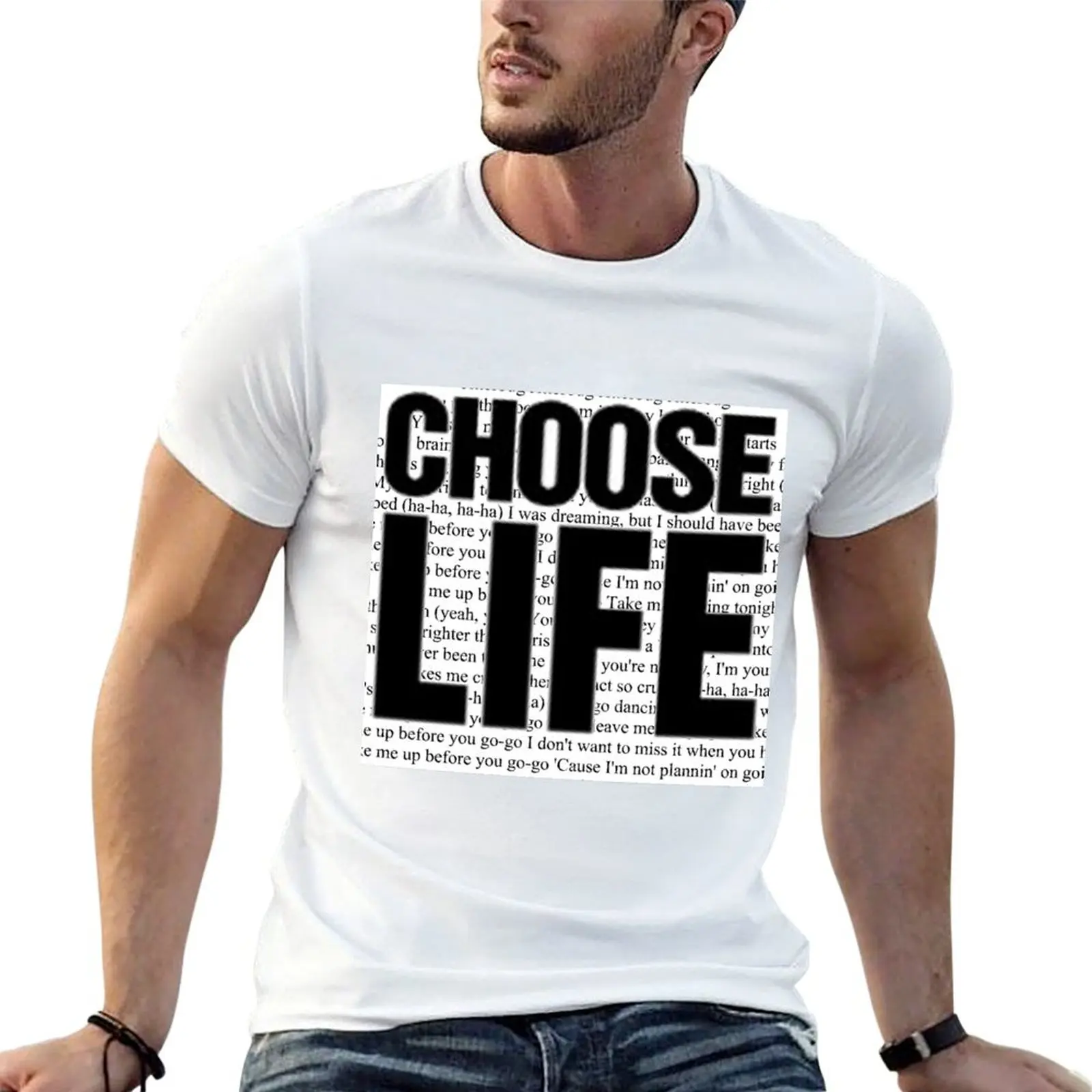 george michael choose life wham T-Shirt Large Size Short Sleeve T-Shirt