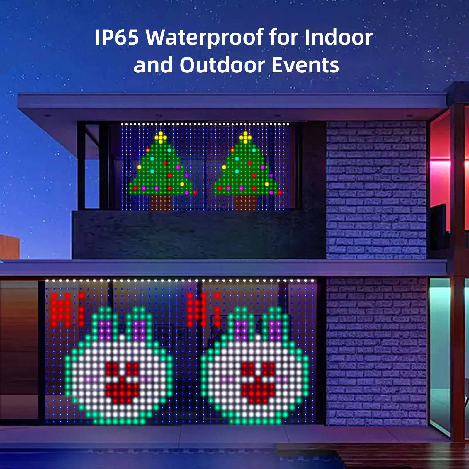 2Pcs Smart Vorhang Licht App DIY Bild Text Led-anzeige Smart LED RGB String Licht RGB LED Bluetooth Steuerung vorhang Lichter