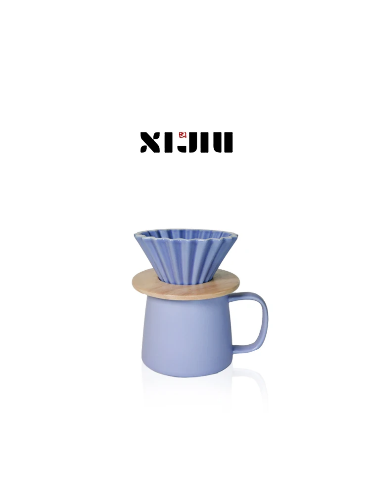 Light Colored Hand-Poured Coffee Cup Set XiJiu Porcelain Tea Set Miniature Cup And Mug Handground Coffee Filter Cup Accessories