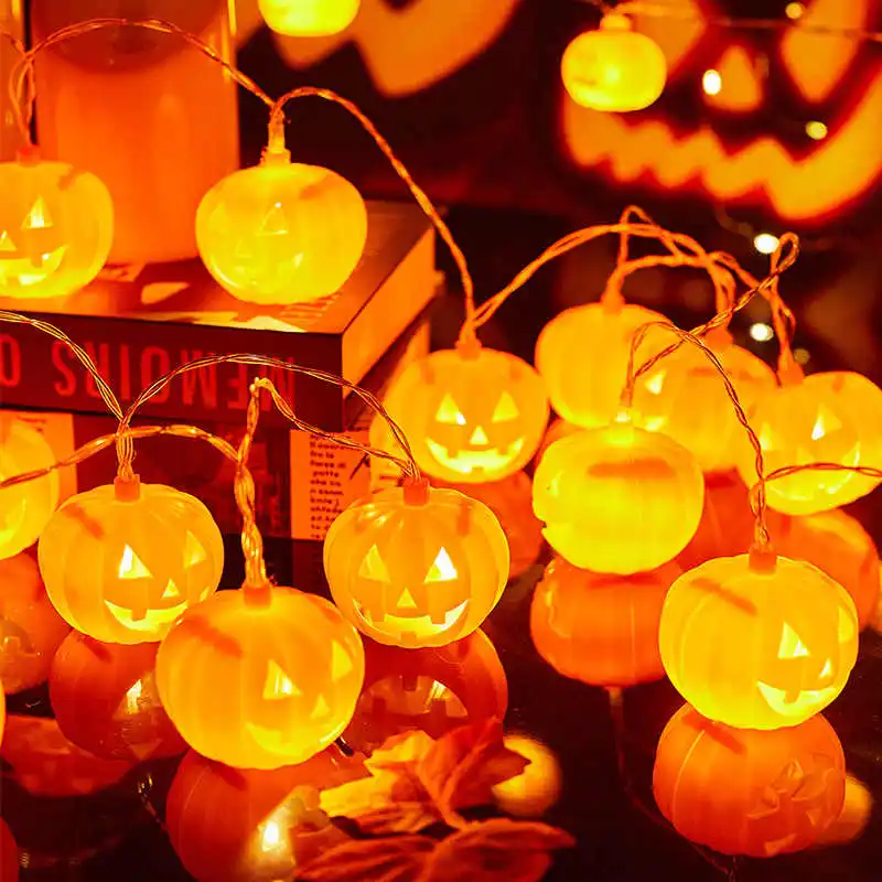 NEW Halloween Props Pumpkin Lantern String LED Decoration Scene Arrangement Pendant String Lights luminous Ornaments DIY Toys