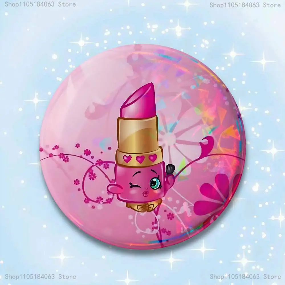 S-Shopkins 32mm 58mm 75mm 44mm 25mm Anime Badges Brooches DIY Pins Decorations Birthday Gifts