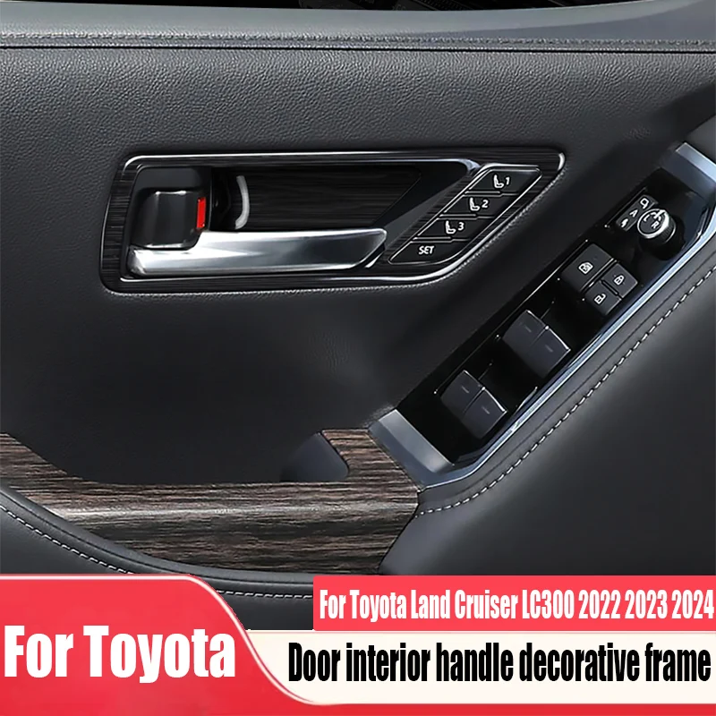 

For Toyota Land Cruiser LC300 2022 2023 2024 interior handle decorative frame door bowl sticker car interior decoration supplies