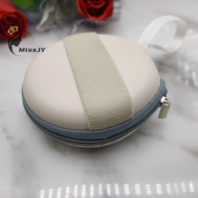 Étui à lunettes pliant, sac de rangement rond, pochette Portable en cuir à fermeture éclair, lunettes de soleil de voyage, lunettes de lecture, petit sac de rangement