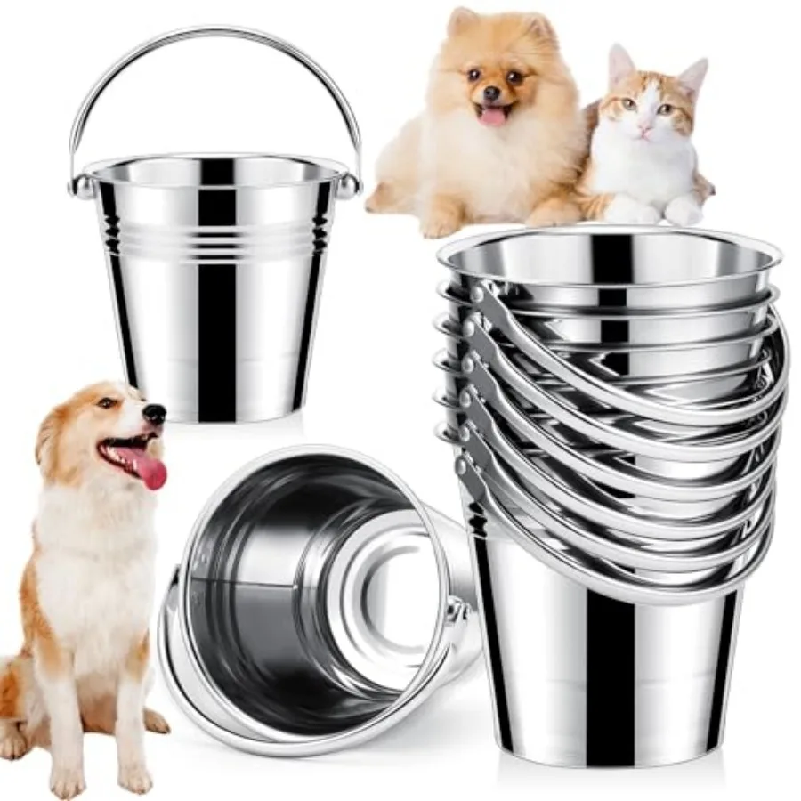 

Pcs Stainless Steel Dog Water Bucket, Heavy Duty Stainless Steel Bucket Water Pails for Dogs Pets, for Kennels Farms Fences Cag