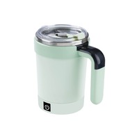 Rechargeable Automatic Magnetic Stirring Mug with Straw 380ML Stirring Cup Mixer Portable Stainless Steel