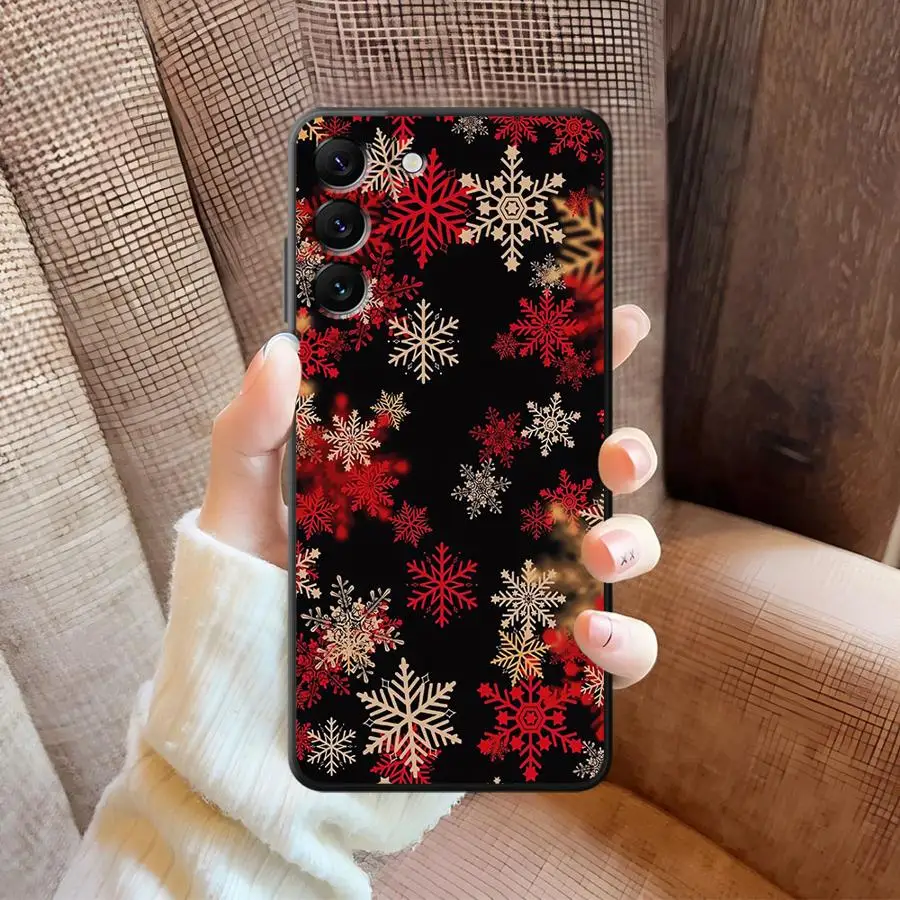 Black Soft Phone Cover Case for Samsung Galaxy A30 A15 A50 A40 A16 A20 A13 A17 A05 A04 A70 A10 A12 A06 Cool Christmas Tree