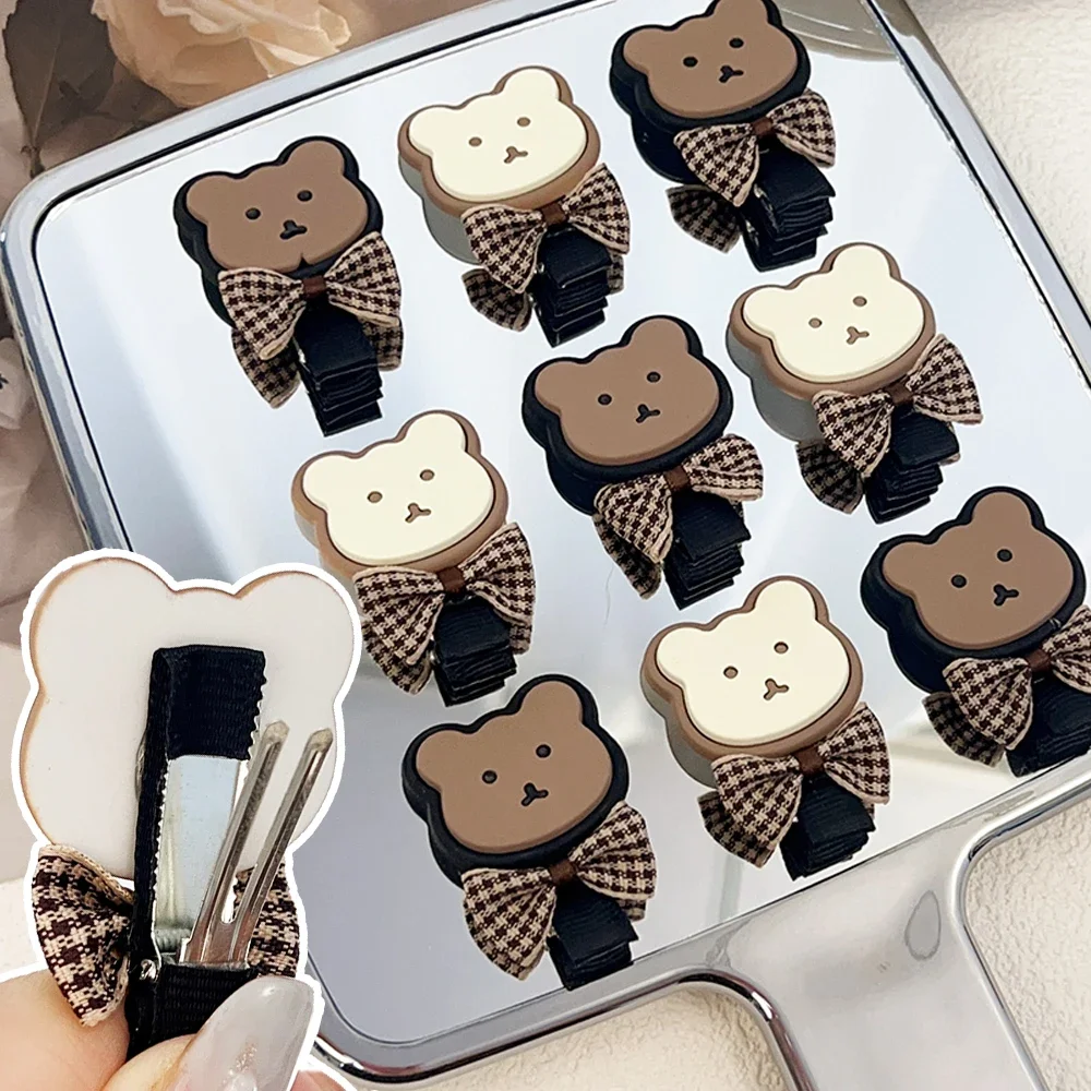 

10 шт., Детские зажимы для волос в виде медведя