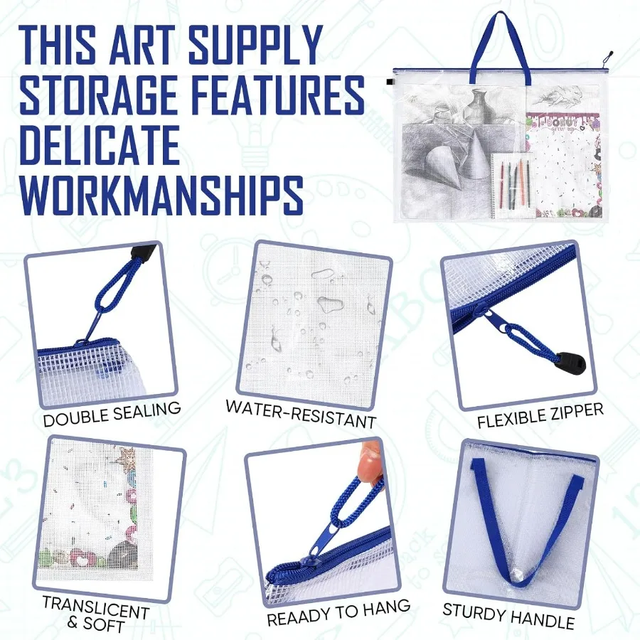 Large 36 x 48 Inch Art Portfolio Case with Handle for Bulletin Board Display and Storage Durable Art Portfolio Bag for Posters