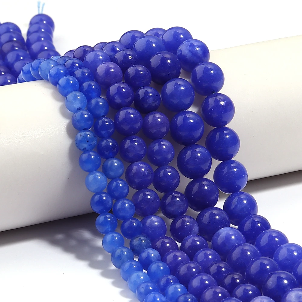 1 brin de perles en pierre naturelle de 6/8/10mm, Kyanite bleue, rondes, amples, pour la fabrication de bijoux, accessoires de Bracelet et de collier à faire soi-même
