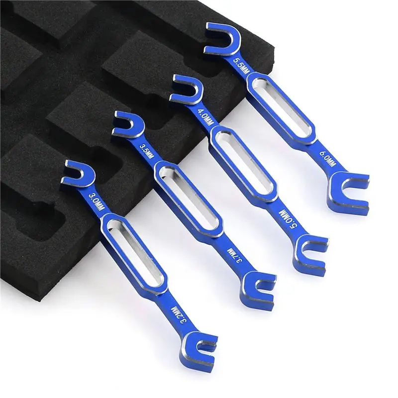 ABUM-Wrench Adjustment Push Rod Wrench Turnbuckle Nut Ball End Joint Remover Tool For RC Car Parts 3/3.2/3.5/3.7/4/5/5.5/6Mm-Blu