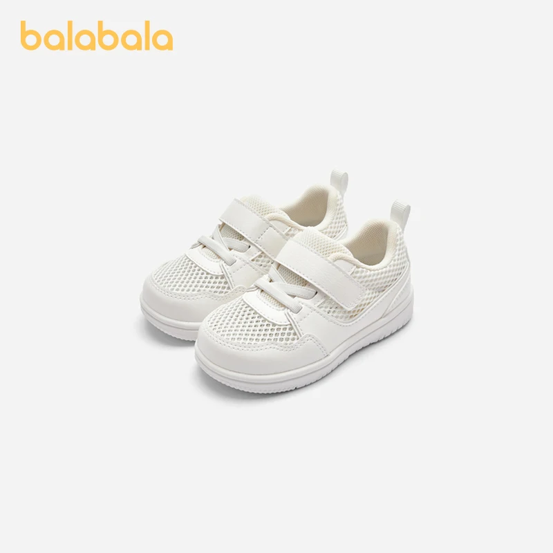 Balabala Baby Walking Shoes Boys Girls Shoes Infant Shoes Shoes for Children 2024 Spring Autumn New Shoes Breathable White Shoes