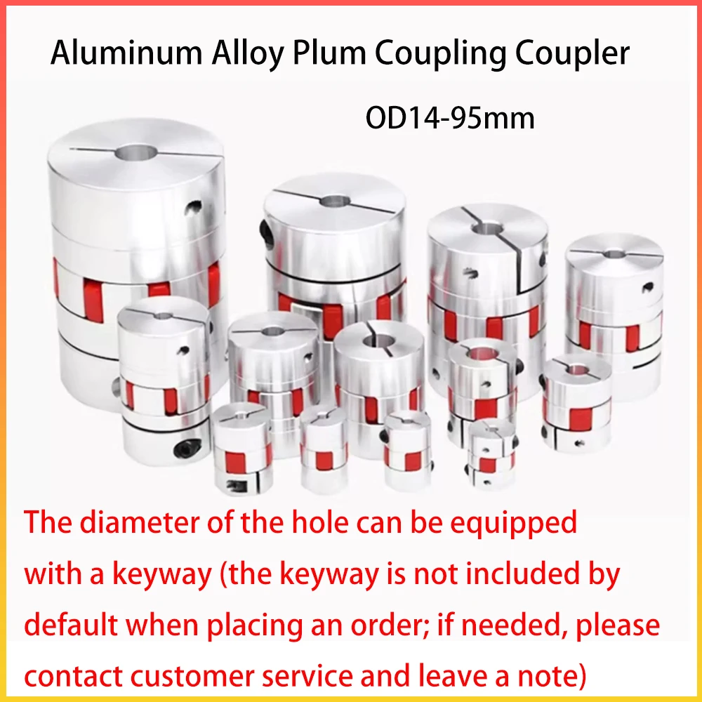1pcs Aluminum Alloy Plum Coupling Coupler OD14-95mm With keyway Servo Motor Coupler Inner Hole3-8/16-50mm Length 22/25/30-126mm