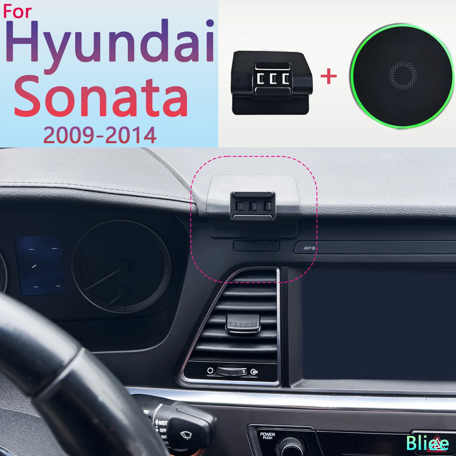 For Hyundai Sonata LF 2015 2016 2017 2018 2019 Magnetic Car Phone Holder 15W Wireless Charging Phone Stand MagSafe Base