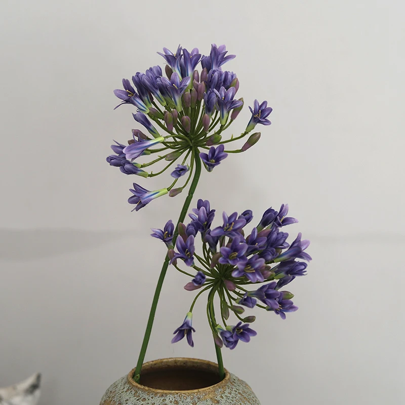 Luxury African Agapanthus Branch Wedding Home Table Decoration Silk Artificial Flowers Fall Christmas Decor flores artificiales