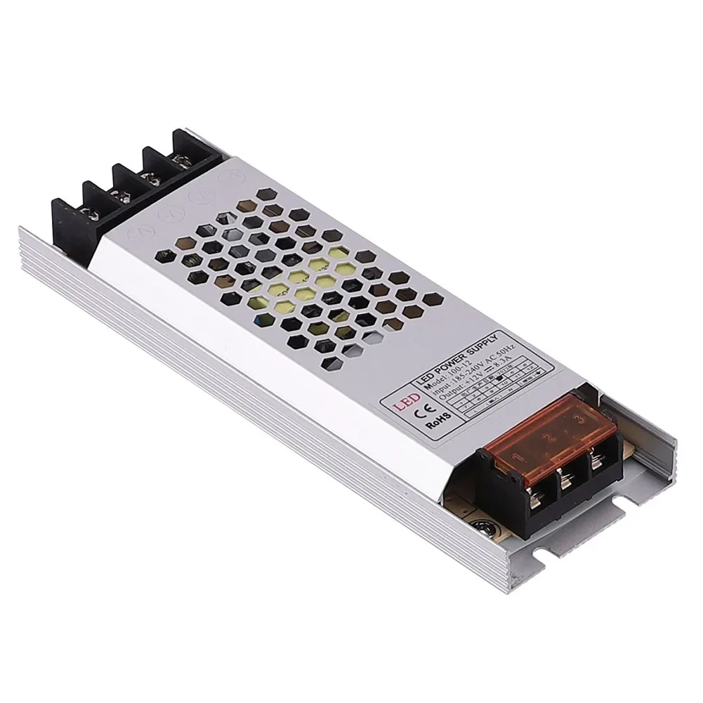 Pengubah tegangan AC 220V ke 12V 24V suplai daya 60-200W LED Driver 375*25*20mm LED Driver Transformer daya