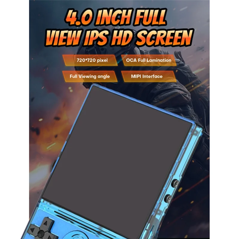 A29F-S600 console de jogos retrô 128G open source Linux 4.0 polegadas tela IPS reprodutor de vídeo portátil com mais de 18000 jogos