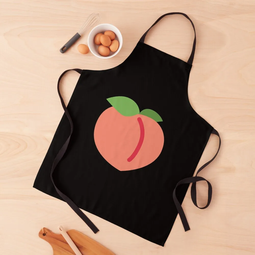 

Peach Emoji Icon Apron women's work Kitchen For Men with pockets christmas decoration Apron