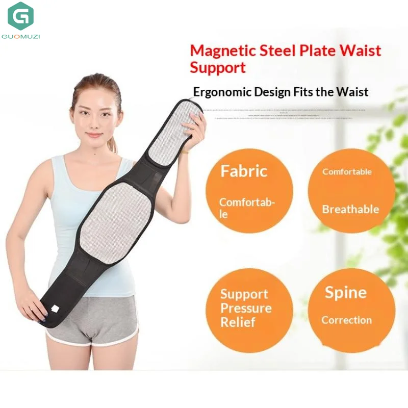1*Polyester  Back Belt Hot Stone Back Belt For Relieving Back Pain Belly Fat And Improving Adjustable Back Waist Support Belt