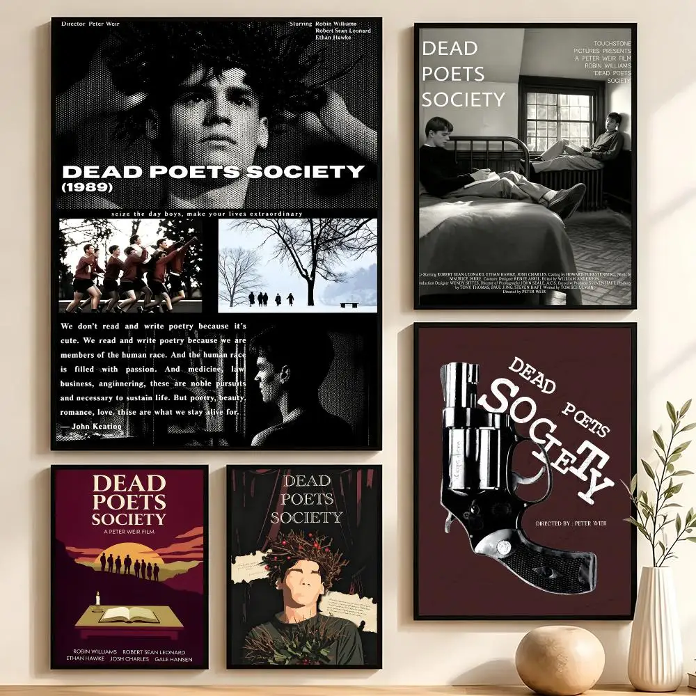 Movie Dead Poets SocietyS Poster Poster Retro HD Self-Adhesive Wall Sticker Art Café Home Bedroom Living Room Decor Gift