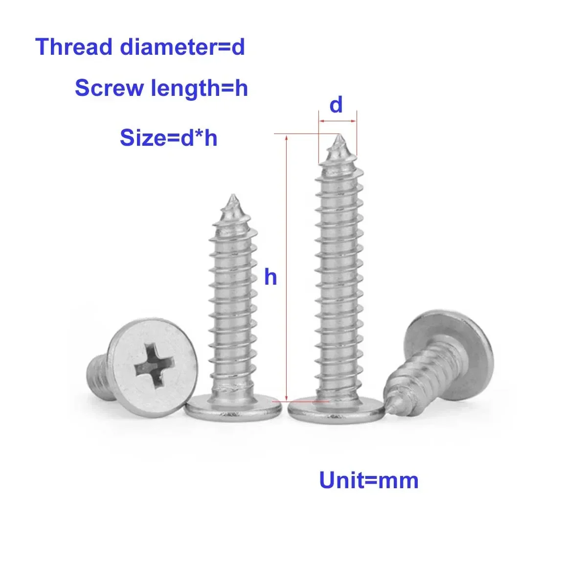 

304 Stainless Steel Ca Ultra-Thin Head Cross Tapping Screw/M2M2.3M2.6M3M4M5