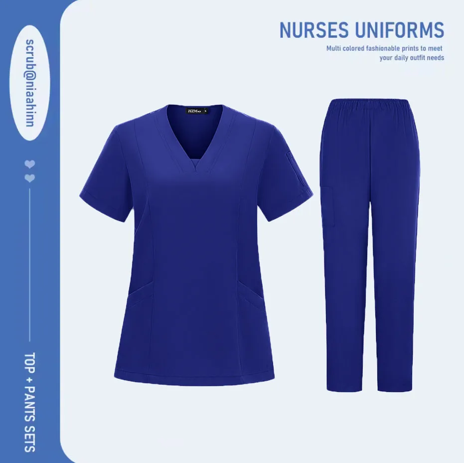 Tute infermieristiche Abbigliamento chirurgico Uniforme medica Set scrub per donna Accessori per medico infermiere Set scrub per clinica odontoiatrica Abbigliamento da lavoro