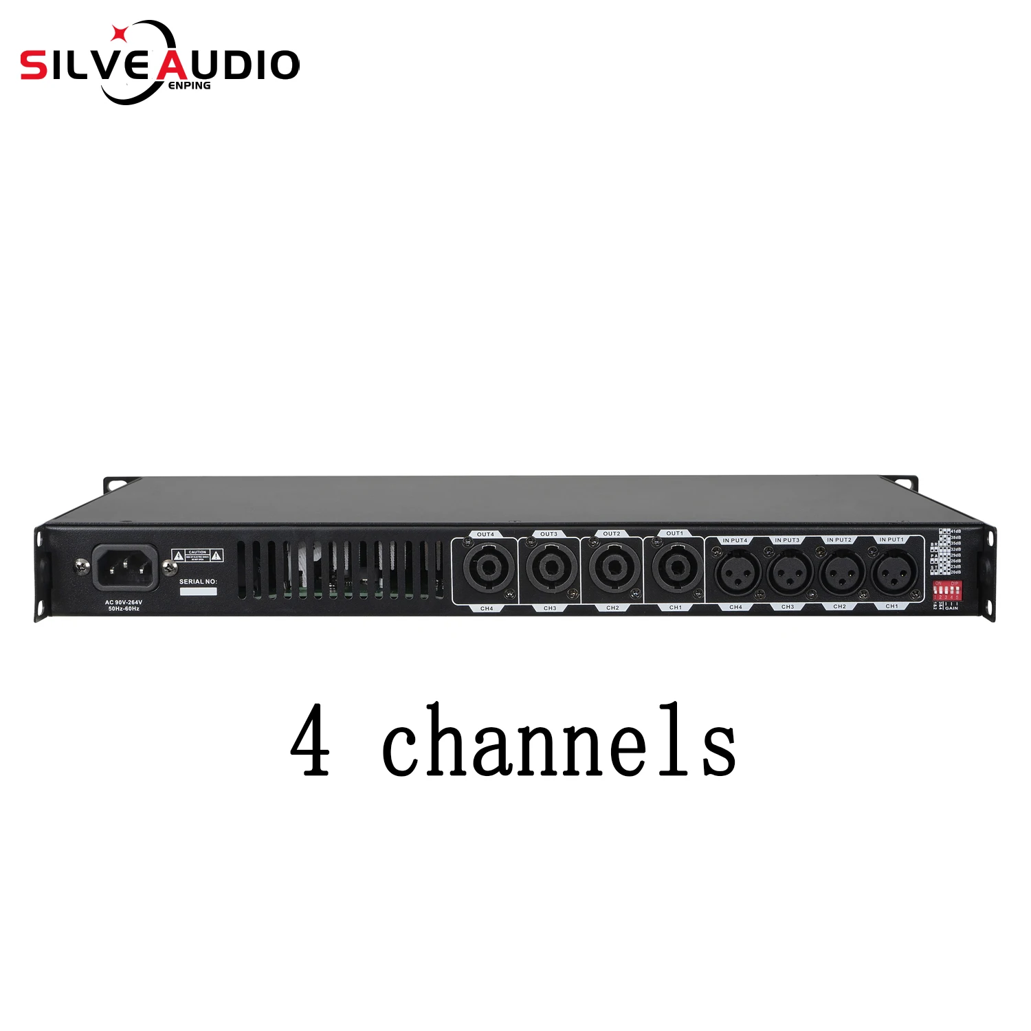 Amplificador de potência digital profissional GAP-DC4000 2 canais/4 canais 1U modelo 600W * 4 de alta potência, para apresentações de palco e bar DJ