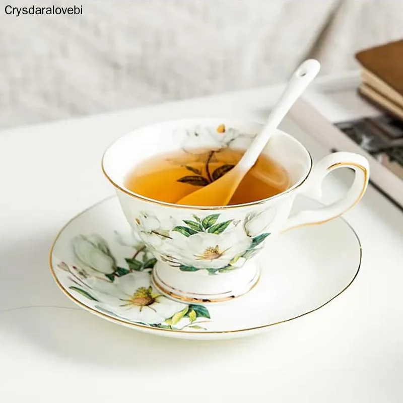 

British Tea Cup And Saucer Set Ceramic Teacup With Spoon Bone China