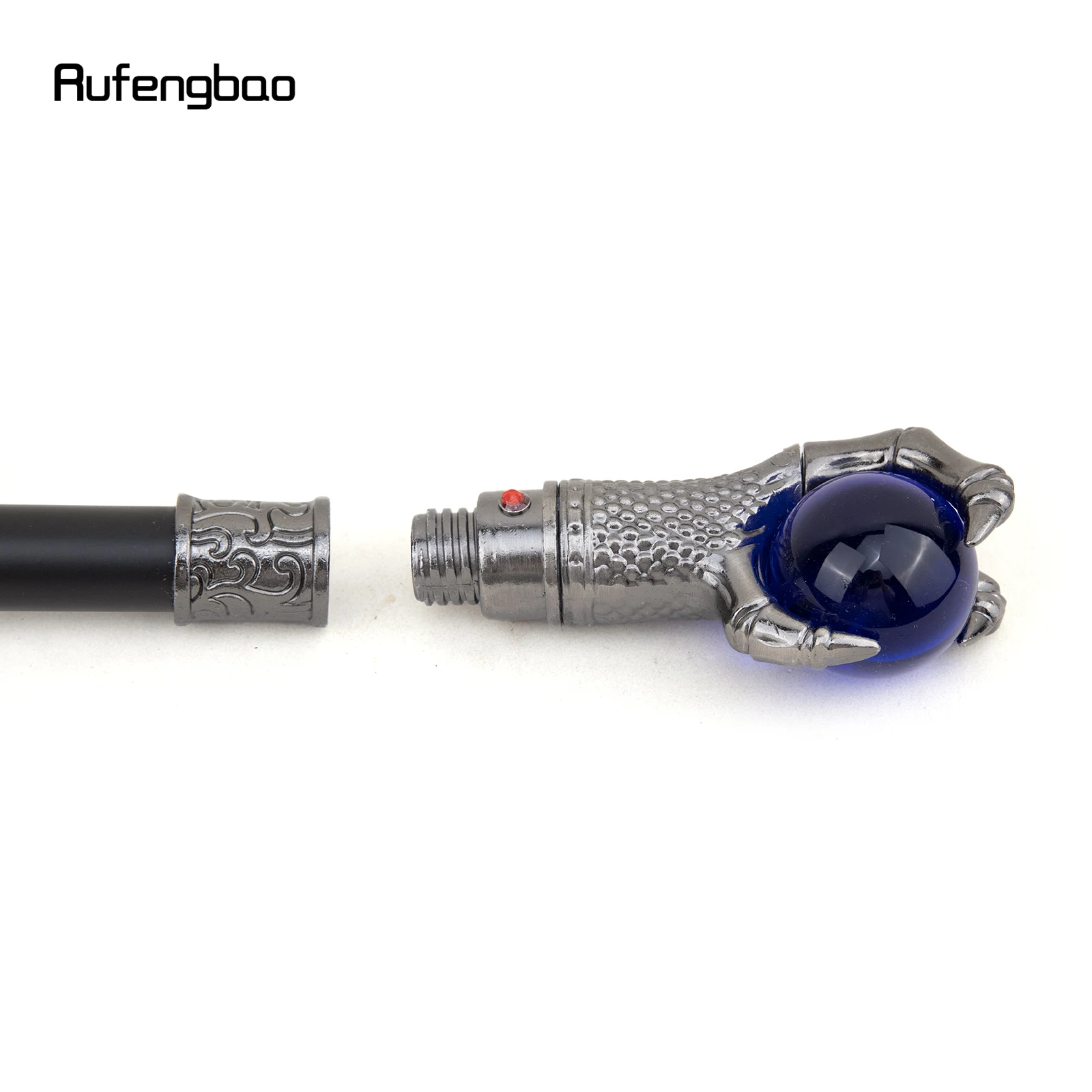 الفضة التنين مخلب فهم الأزرق كرة زجاجية قصب موضة عصا الزخرفية أنيقة تأثيري كروسيير أداء المرحلة قصب 93 سنتيمتر