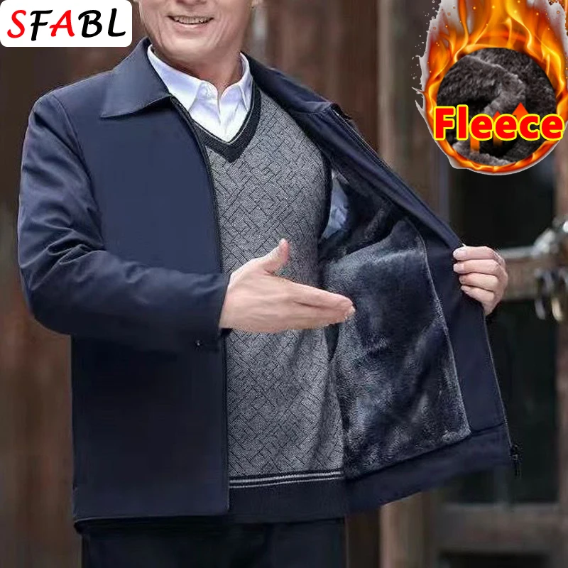 

Толстая теплая мужская зимняя куртка на флисовой подкладке, зимние куртки для мужчин, осеннее деловое офисное платье, пальто, официальная верхняя одежда в социальном стиле