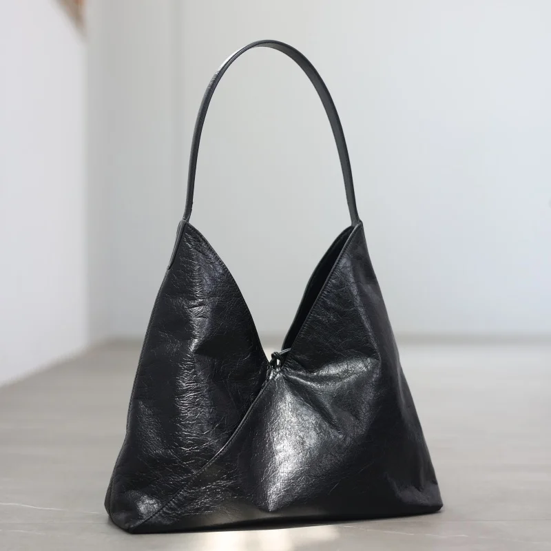 Women Genuine Leather Black Soft Shoulder Bag Luxury Designer Handbag Practical Capacity And Comfortable To Use Classic HOBO