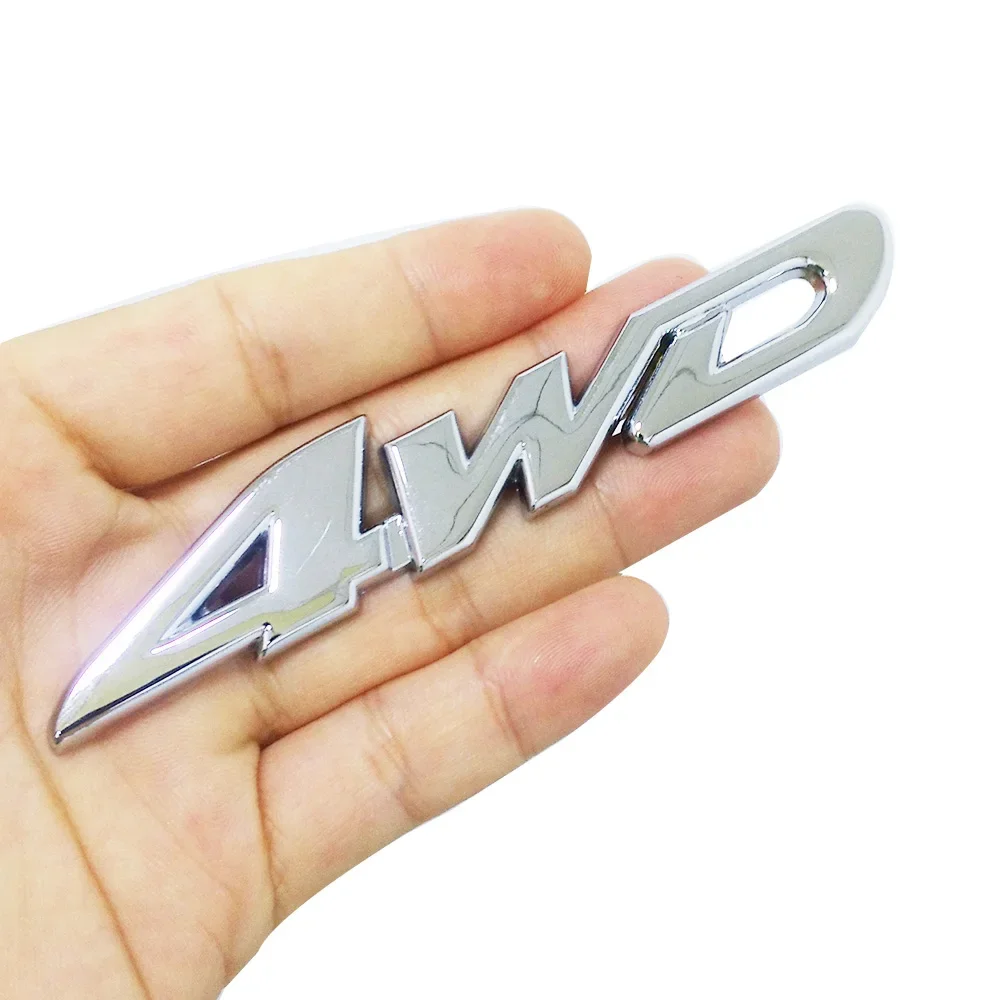 Car Styling 3D Chrome Metal Sticker 4WD Emblem Badge Decal For SUV Rear Trunk Off-road Toyota Highlander RAV4 Tiguan Honda