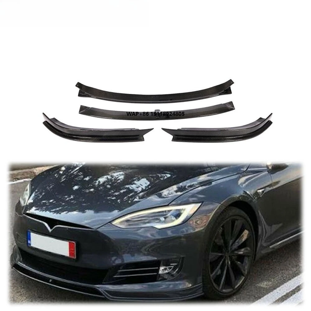 

4PCS Carbon Fiber Front Bumper Lip Spoiler Fit for Model S Sedan 2016-2020