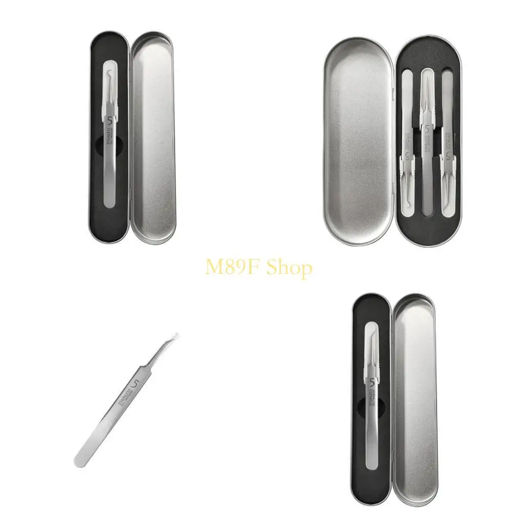 M89F Professionele roestvrijstalen acne -blemish Whitehead Blackhead Remover Tweezers