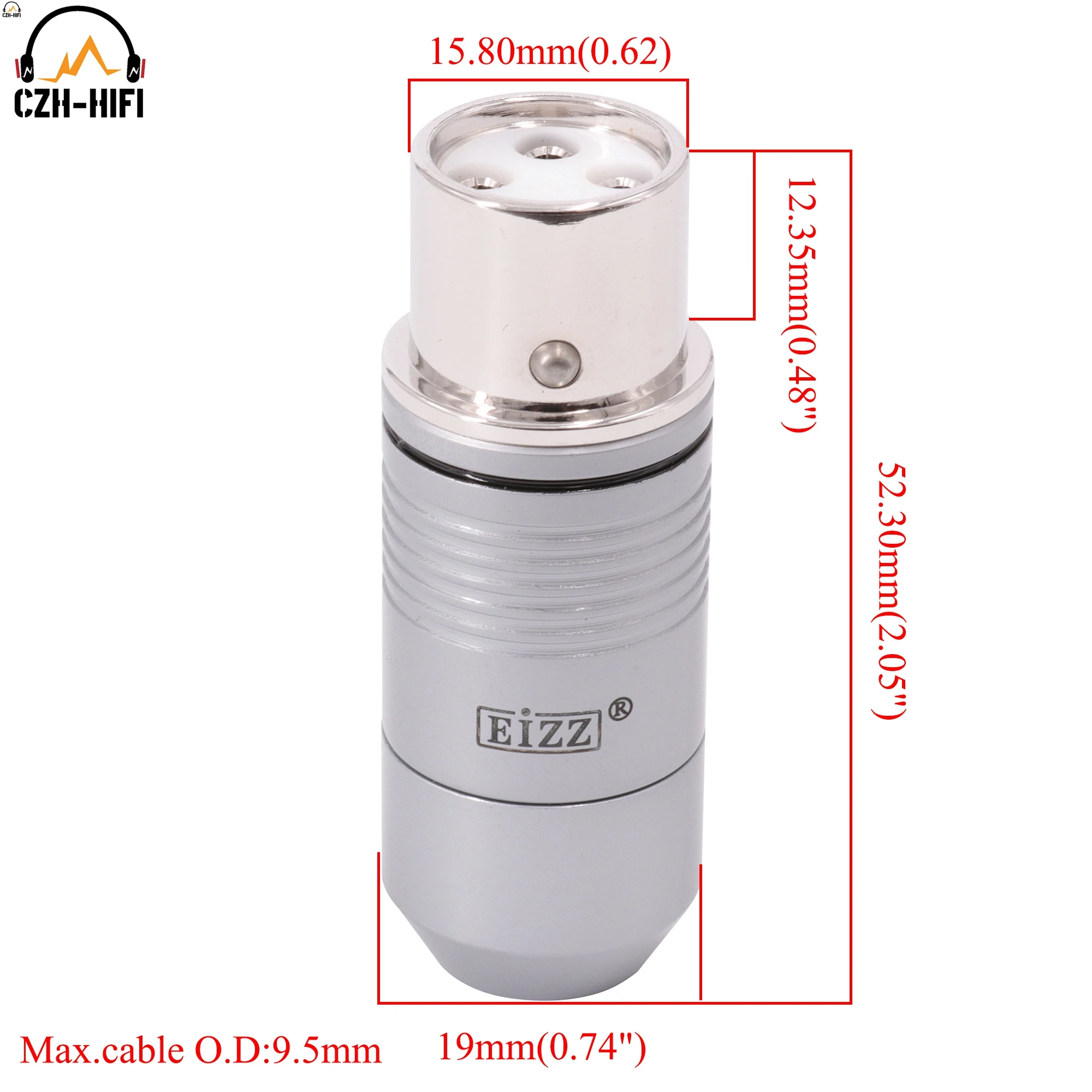 EIZZ Hochwertiger XLR-Stecker (männlich/weiblich) für HiFi-Audio-Verstärker, Kopfhörer, DIY – Detail 4