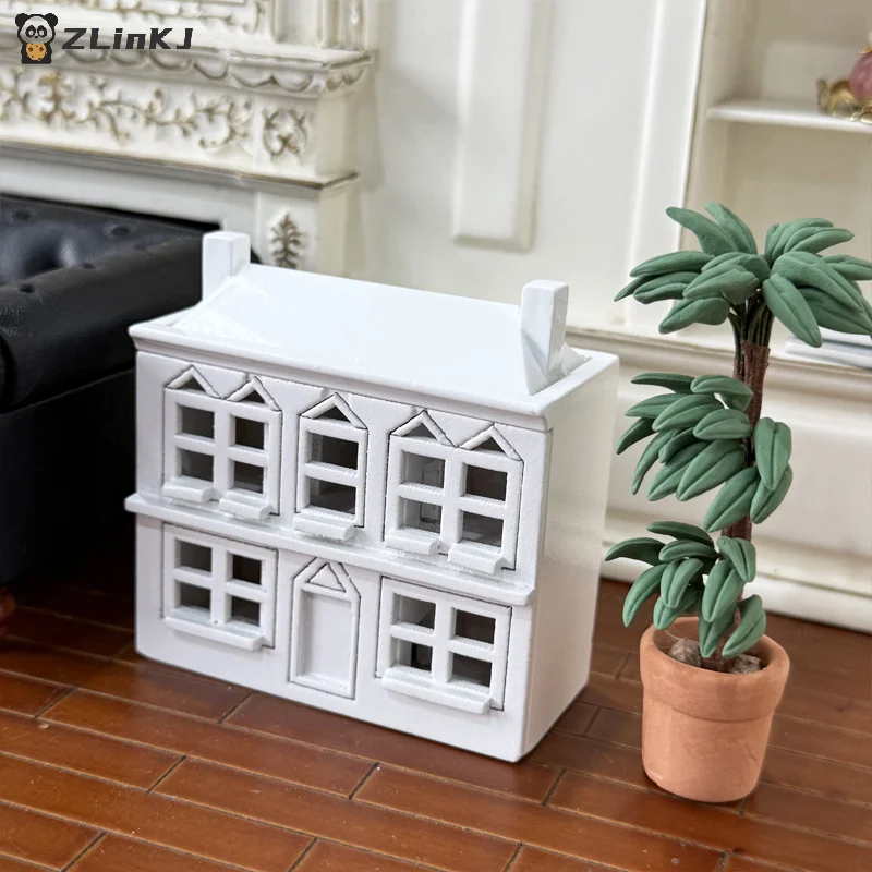 

▶ 1:12 Кукольный домик, миниатюры, белая деревянная вилла, модель маленького дома, декор кукольного дома, сделай сам, микропейзажные украшения, ролевые игры, игрушки