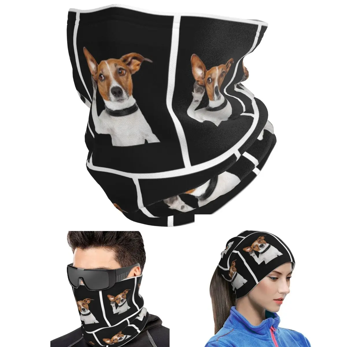 Jack Russell Terrier Dog Funny Bandana Neck Cover Printed Wrap Scarf Running Headwear Unisex Adult Breathable