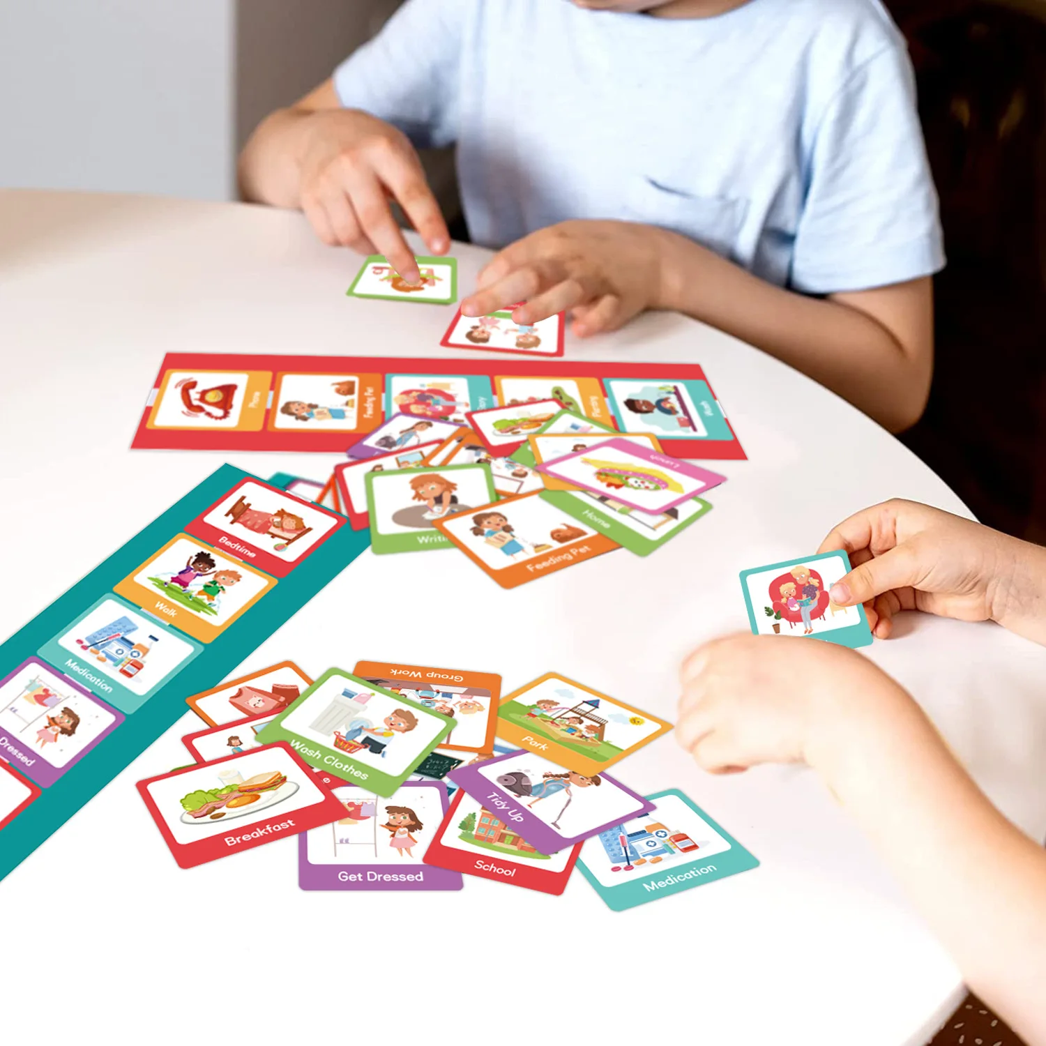 Bview Art Kids Visual Schedule Cards - Non Verbal Communication Tool , Daily Routine Chart & Planner for Home & Classroom