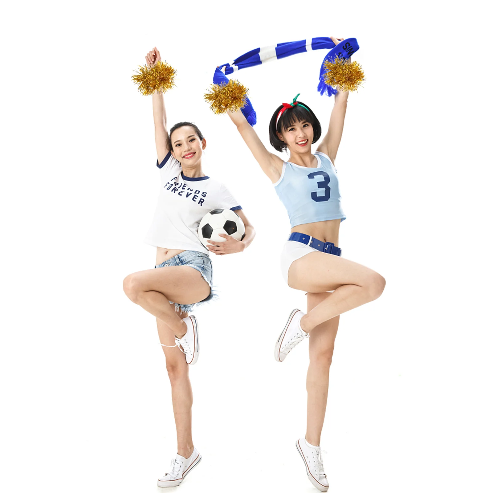 10 Pcs Cheerleading Wrist Flower Pom Poms Performance Prop Cheering Party Supplies Sports Meeting Cheerleader Wristband Outdoor