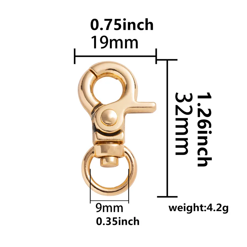 금속 스냅 후크 트리거 랍스터 걸쇠 클립, 용수철 게이트 가죽 공예, 애완 동물 가죽 끈 가방 스트랩, 벨트 웨빙 키체인 후크, 10 개