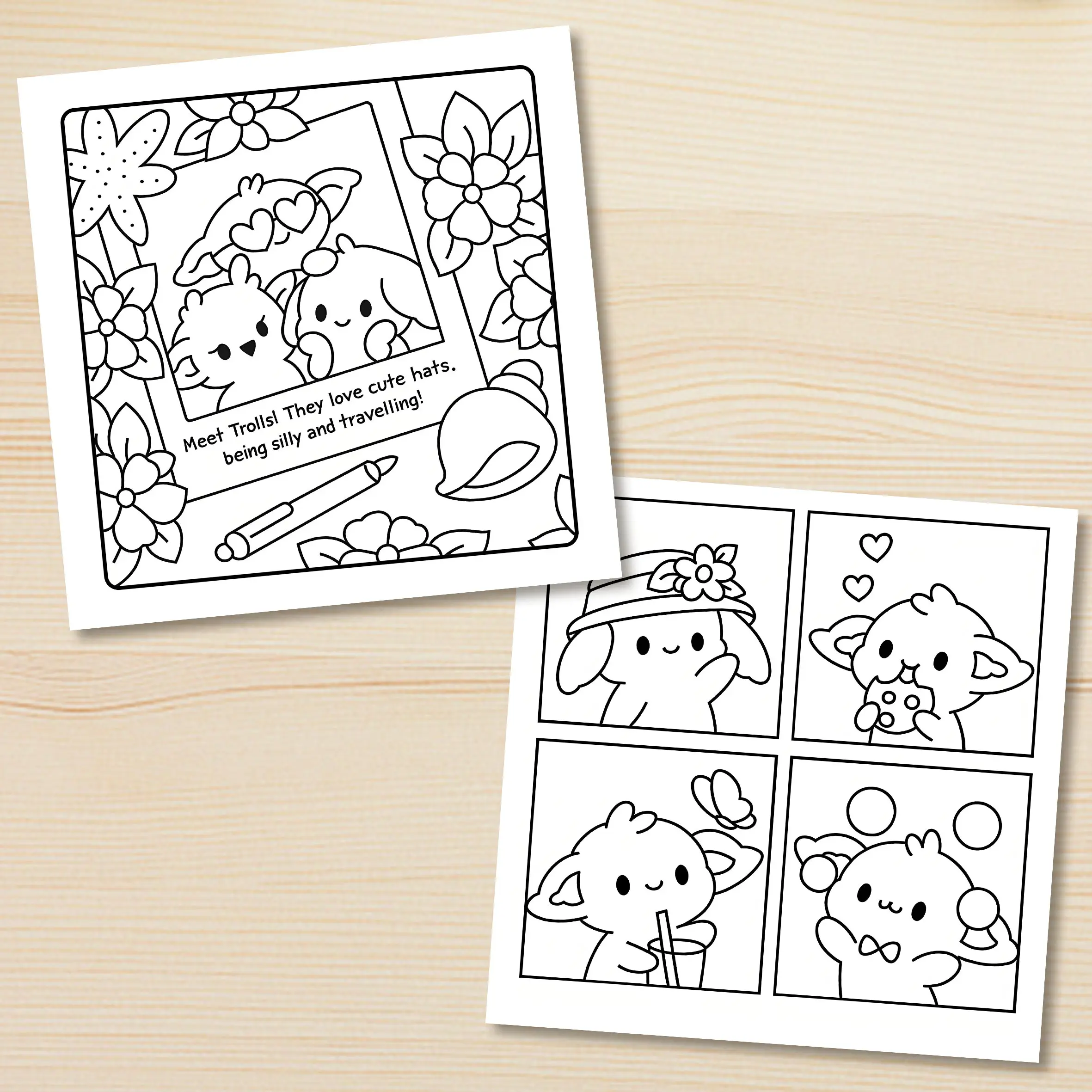 كتاب تلوين TROLL SUMMER بأنماط جريئة وسهلة للبالغين، كتاب رسم لطيف، هدية مثالية للحفلات وأعياد الميلاد #6