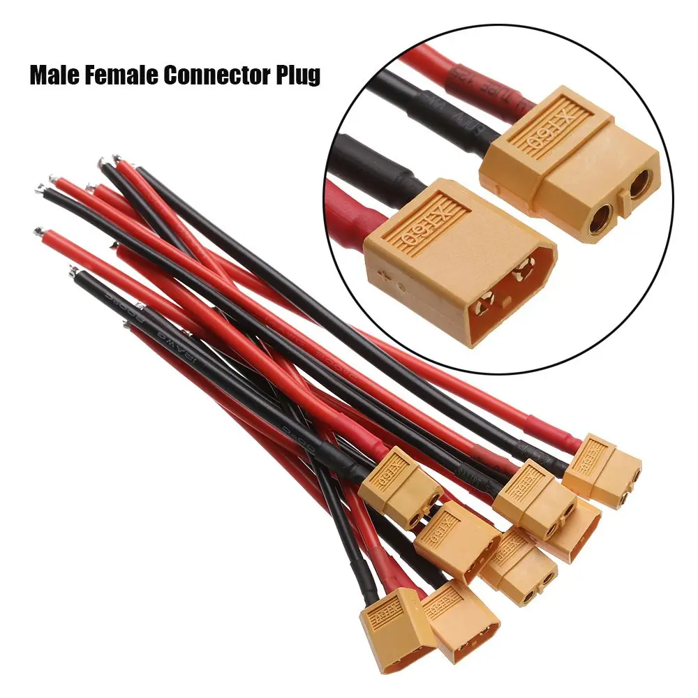 Parts With Silicone Wire Model Accessories Female / male 10CM/15CM Battery Connectors Cable Dual Extension XT60 Connector Plug