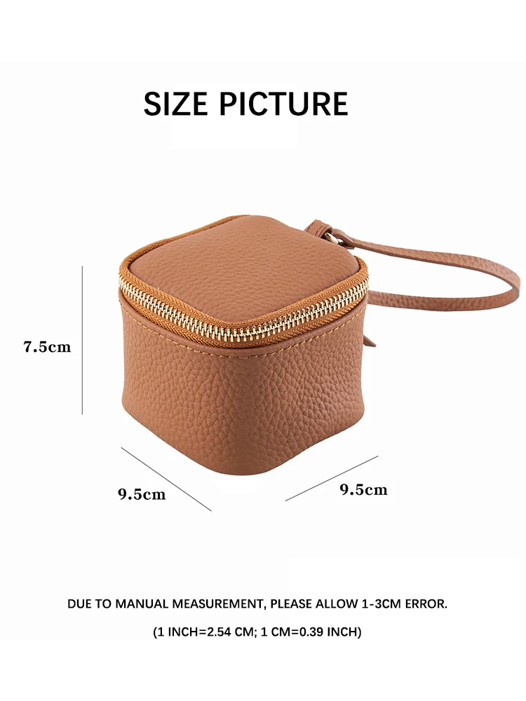 Zency 100% Genuine Leather Bag For Female Fashion Small Make Up Organiser Clutch Coin Pouch Women Travel Lipstick Cosmetic Bag