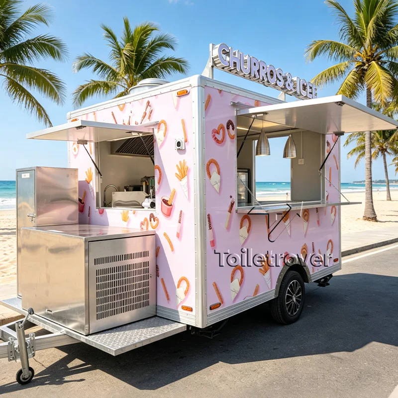 

Colorful Street Mobile Food Trailer Portable Food Truck Commercial Food Truck Trailer for Night Market Snacks