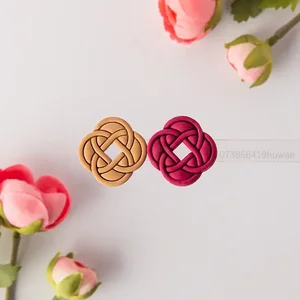 قالب قواطع الطين البوليمر ، الملمس الرجعية ، اليدوية الإبداعية ، نمط الخط الهندسي ، القرط المعلق ، قطع القوالب ، أدوات يدوية DIY أعلى 12 مبيعات مقبض سكين قالب الراتنج - No4