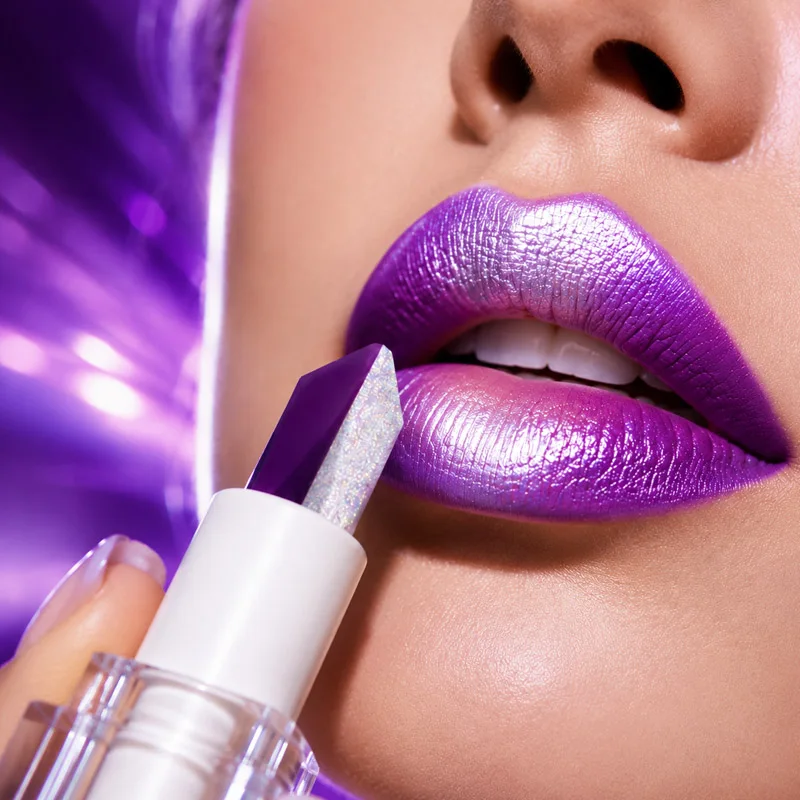 JUJU DREAM Dual-Color Gradient Mermaid Lipstick Shimmer Shiny Purple Moisturizing