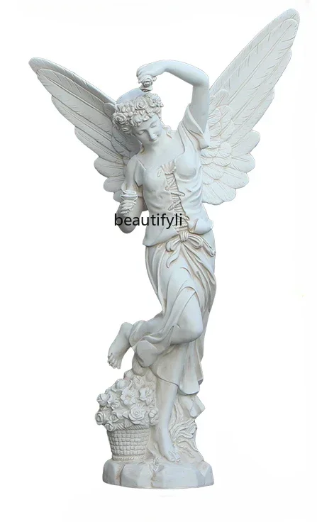 Fiberglass Figure Angel Sculpture Hotel Club Decoration European Goddess Floor Ornaments